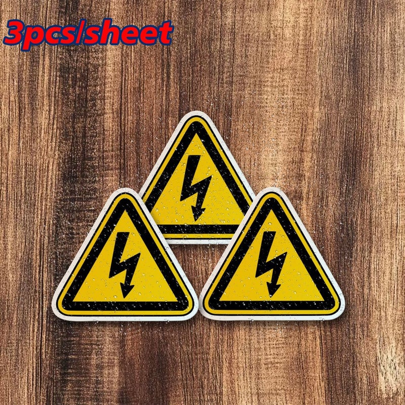 3pcs Electric Shock Hazard Sticker Vinyl Decals for Car Bumpers - Image 1