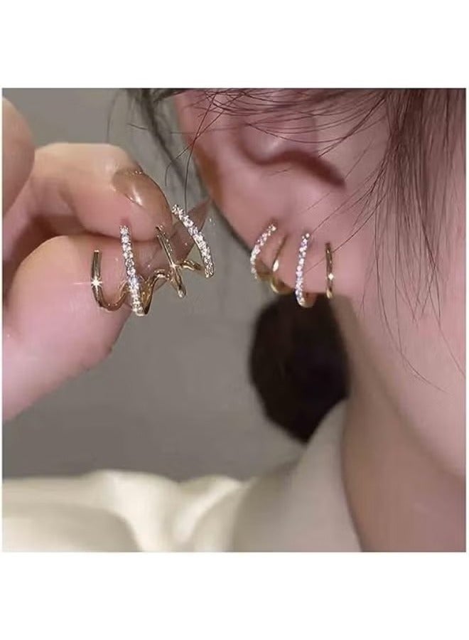 زوج واحد من الأقراط الأنيقة والبسيطة على شكل حرف U، أقراط نسائية أنيقة، مصنوعة من سبائك الزنك مع أعمدة من الفولاذ المقاوم للصدأ، إكسسوار مجوهرات متعدد الاستخدامات لجميع المواسم للارتداء اليومي والاحتفالات - Image 1