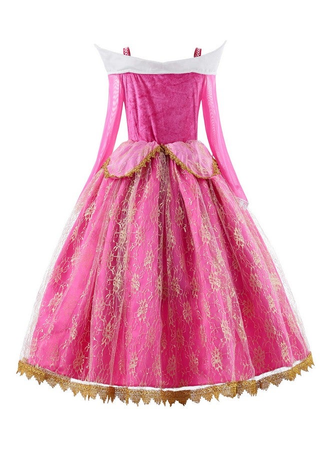 JerrisApparel JerrisApparel Girls Pink Princess Costume Halloween Cosplay Party Dress up (Pink with Accessories, 4T)  - Image 3