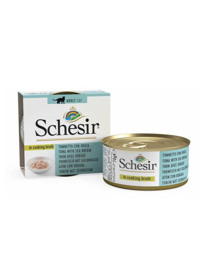 Schesir Cat Can Broth-Wet Food Tuna With Seabream 70 G 14Pc - Image 4