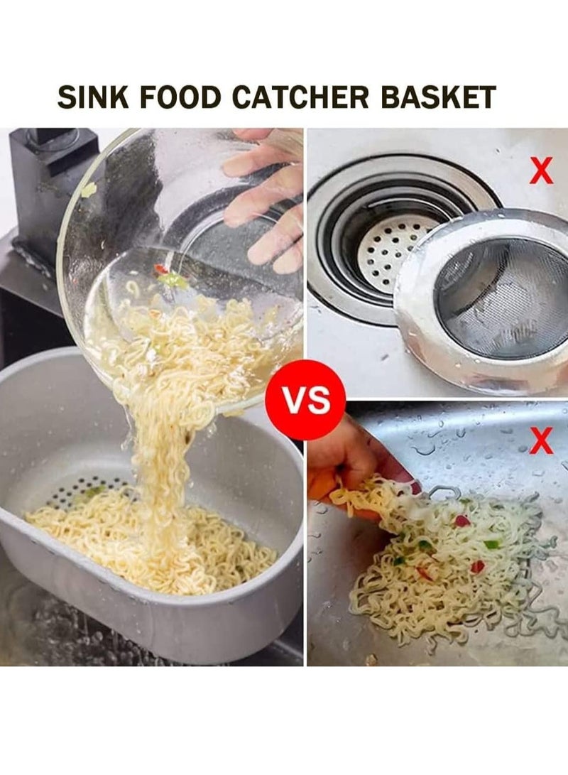 SYOSI 2Pcs Kitchen Sink Drain Strainer Basket Compost Corner Sink Swan Strainer Basket Hanging Sink Corner Colander Triangle Multifunction Kitchen Sink Food Catcher Basket Waste Filter Wash Fruit Grey - Image 3