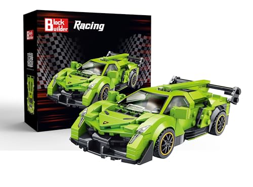 Block Builder Lambo Racing Car Building Block Set 348 Pieces Racing Car Building Blocks for Kids and Adults - Image 1