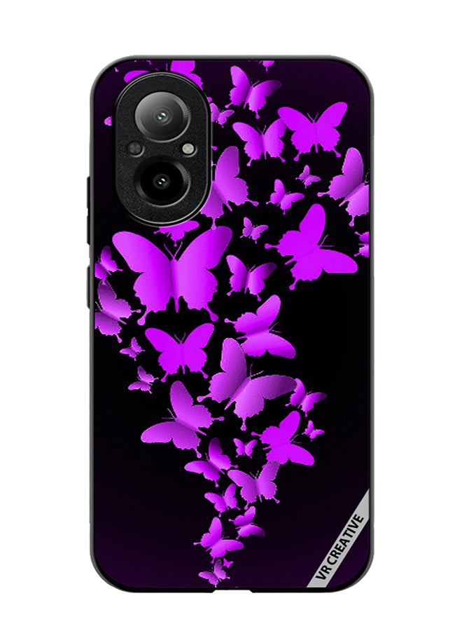 VR CREATIVE Protective Case Cover For Realme C67 4G Purple Butterflies Design Multicolour - Image 1