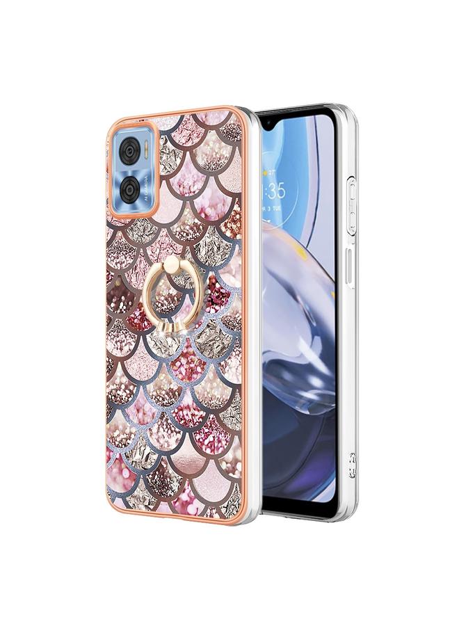 اس-توب جراب لهاتف Motorola Moto E22 / E22i مصنوع من مادة TPU مطلية بالكهرباء مع حلقة - Image 1