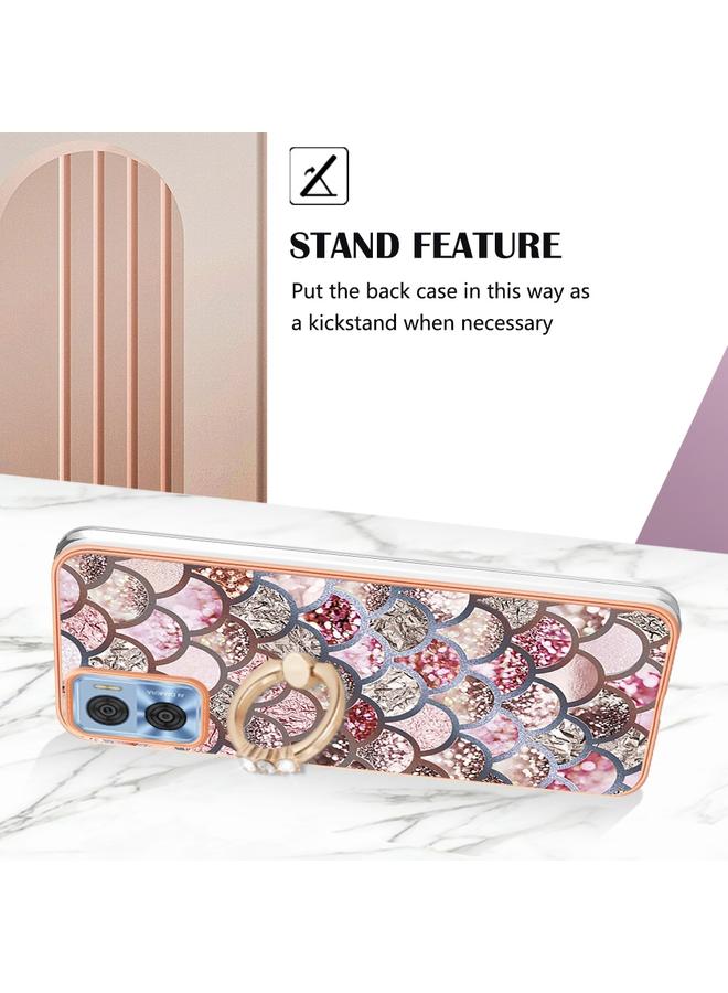 اس-توب جراب لهاتف Motorola Moto E22 / E22i مصنوع من مادة TPU مطلية بالكهرباء مع حلقة - Image 3