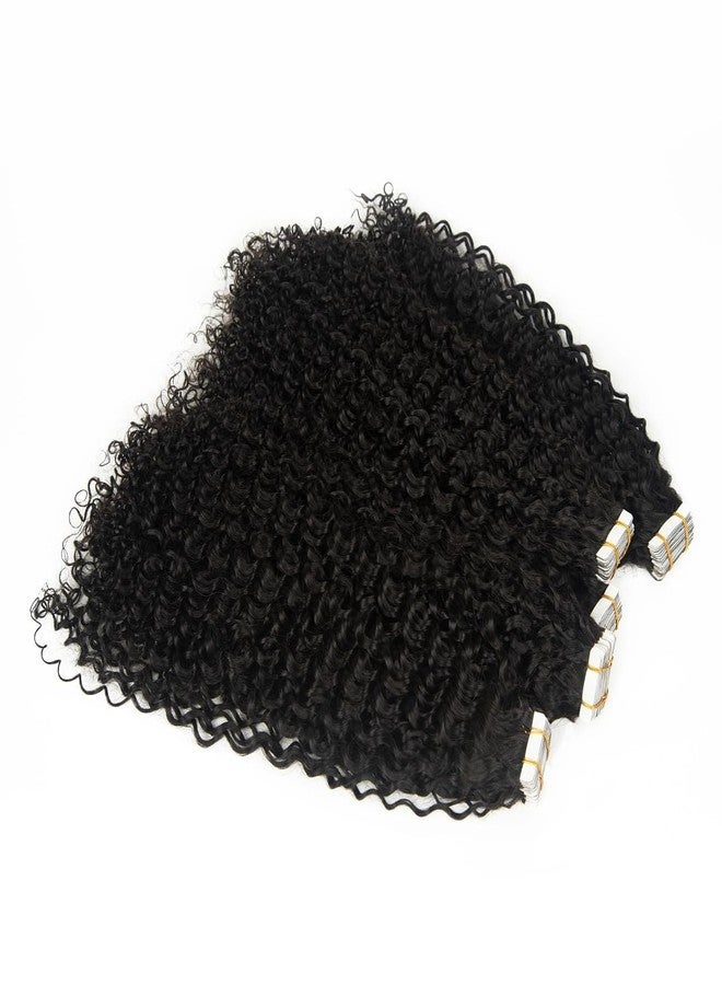 Smartinnov Deep Curly Tape in Extensions Human Hair Seamless 20 Inches Skin Weft Curly Wave Natural Black Real Remy Hairs for Black Women Double Sided PU Tape on Extension for 3C Hair 20 Pcs 50g/Pack - Image 3