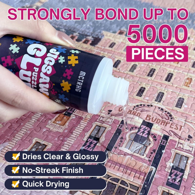 MCTRHG Jigsaw Puzzle Glue Clear with Applicators, Non-Toxic, Quick Dry & Water-Soluble for Adults, Puzzle Frame Kit, 200ML Anime Puzzle Saver, Easily Preserves Finished Puzzles for 3000/4500/5000 Pieces - Image 2