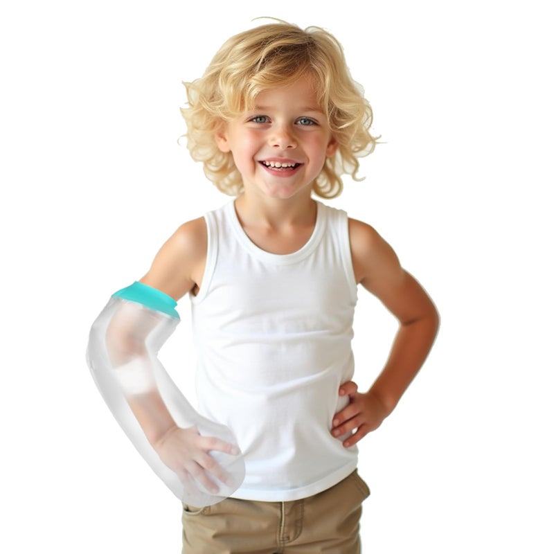 mosago Waterproof Cast Covers for Shower Arm Kids, Water Proof Plastic Sleeve to Cover Arms After Surgery/Wound/Fracture/Bandage/Fingers, Sleeves Protector Bag Youth/Toddler Showering Child in Bath Small - Image 1