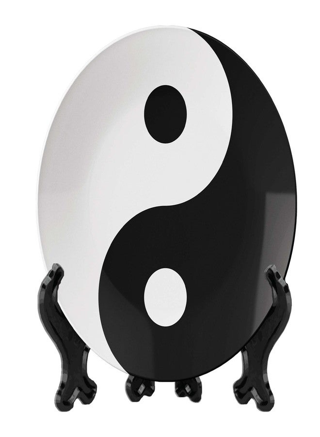 ASHVAH Yin and Yang Ceramic Wall Decoration Plate for Wall Decor | Painting Home Decor, Living Room, Bedroom, Office, Gift D No - 383 - Image 1