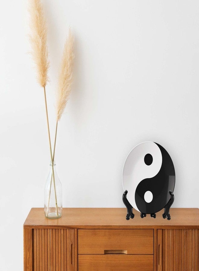 ASHVAH Yin and Yang Ceramic Wall Decoration Plate for Wall Decor | Painting Home Decor, Living Room, Bedroom, Office, Gift D No - 383 - Image 2
