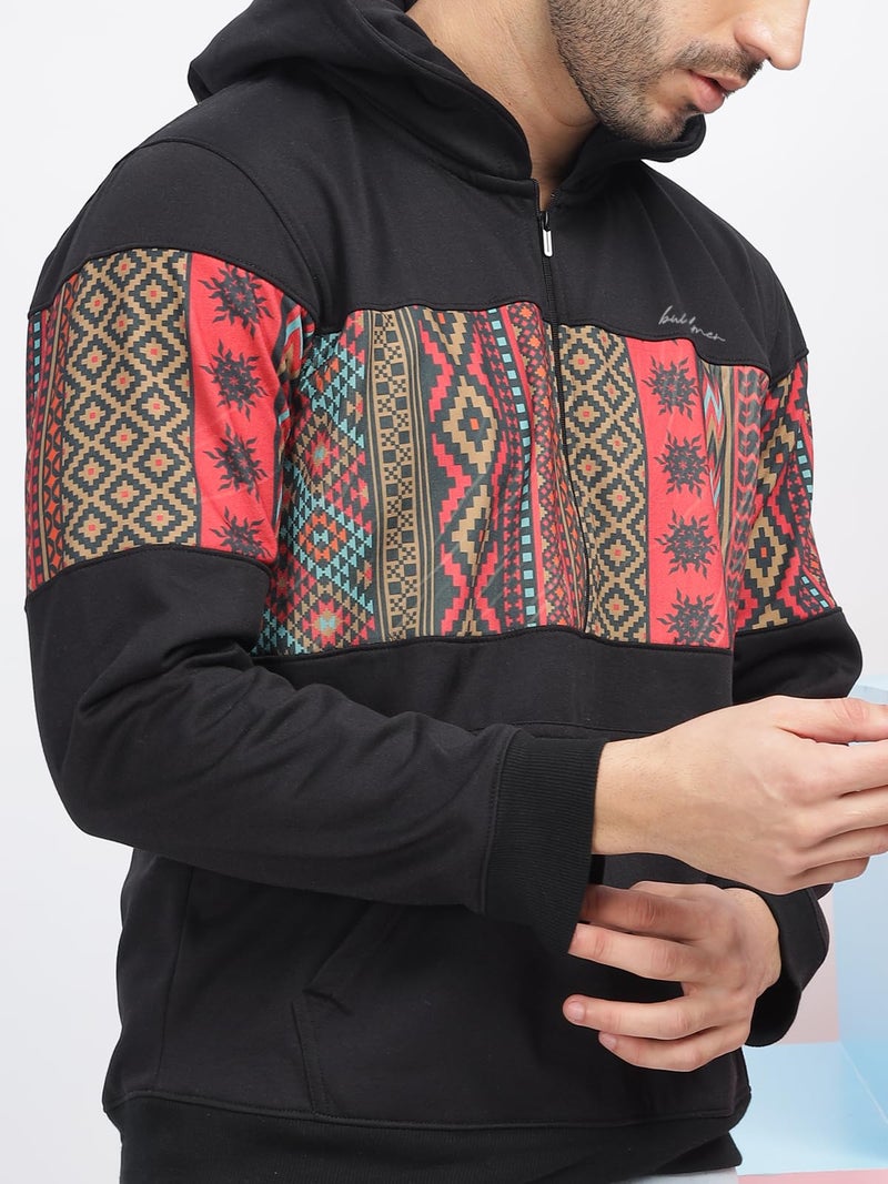 BULLMER Trendy Hoodie & Pants Co-ords for Men_Black_X-Large - Image 4