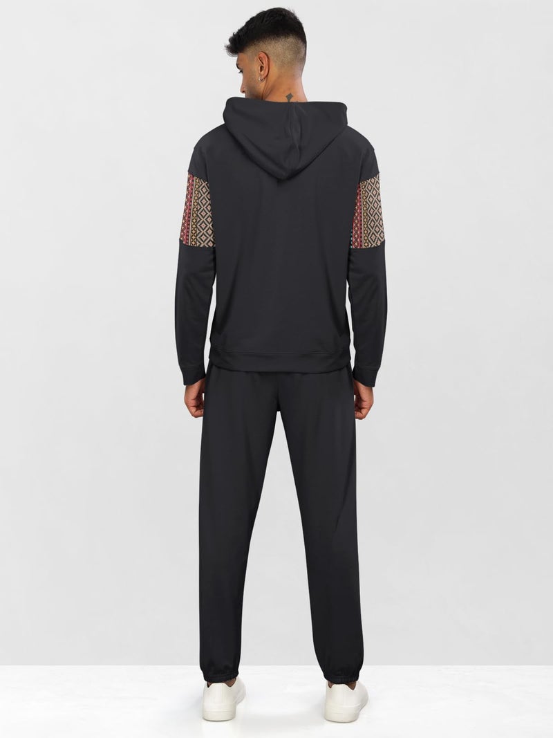 BULLMER Trendy Hoodie & Pants Co-ords for Men_Black_X-Large - Image 3