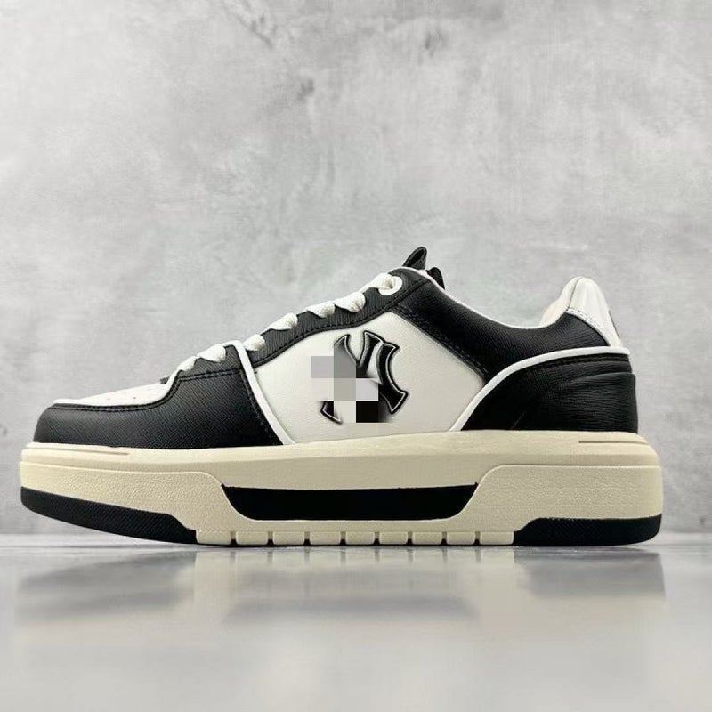 Wu Pin Pai Unisex Retro Skate Sneakers with Chunky Sole - Classic Monogram Design in White and Blue - Image 1