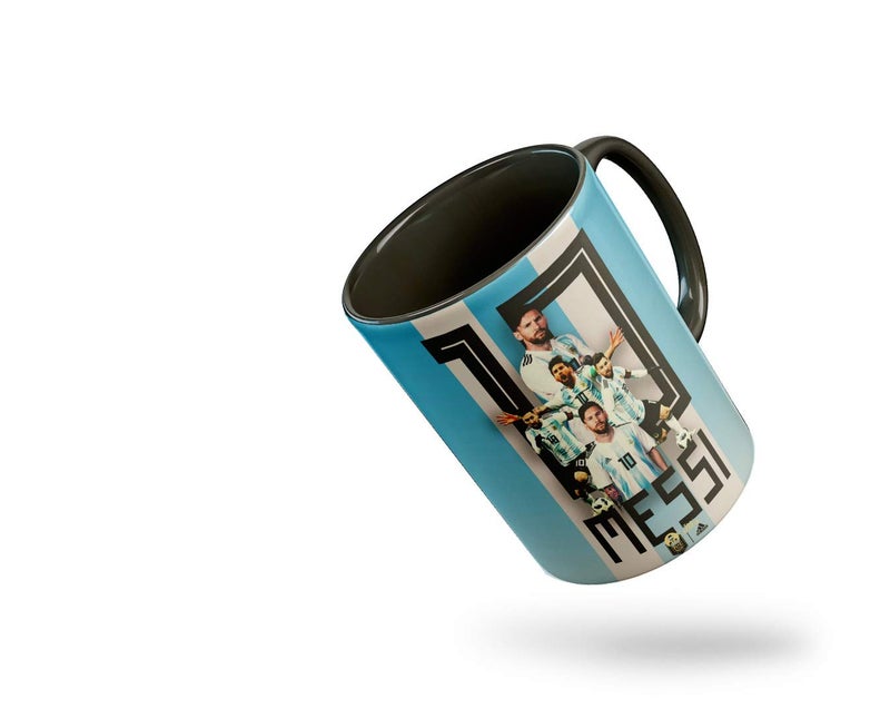 Tee Mafia Messi 3 Tone Black Mug with Print Football Coffee Mug for Your Friends Messi Best Wishes 330 ml Microwave Dishwasher SafeBarcelona Coffee Mug NM18MESSIARGENTINA101
