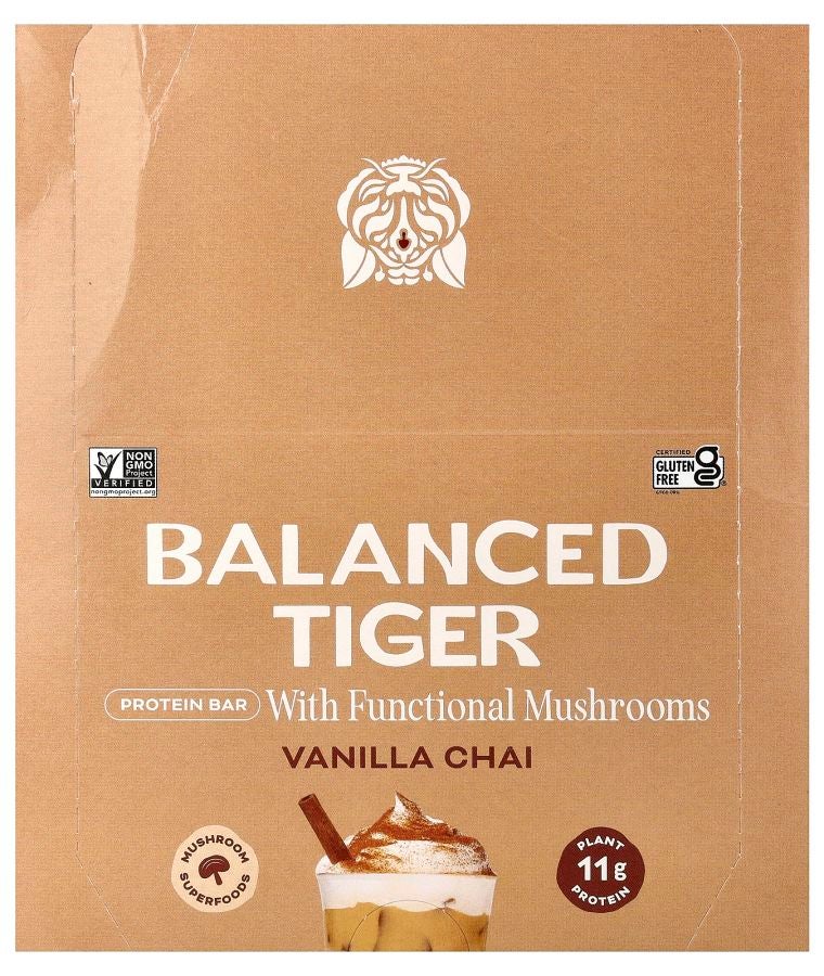 Balanced Tiger Protein Bar Vanilla Chai 12 Bars 1.55 oz (44 g) Each