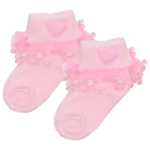 heartbury Cute And Colorful 100% Pure Cotton Baby Girls Frilly/Lace Ankle Length Socks For Girls-(Age 1-6Years) (Love-5Colors, 1-2 Years), Multicolor - Image 4