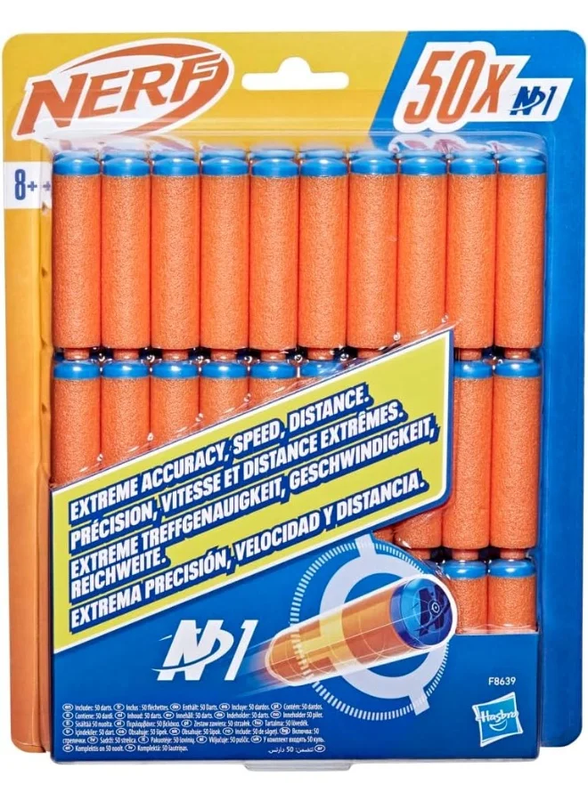 NERF Nerf N Series N1 Darts, Includes 50 Darts, Compatible Only with Nerf N Series Blasters, Outdoor Games, Ages 8+