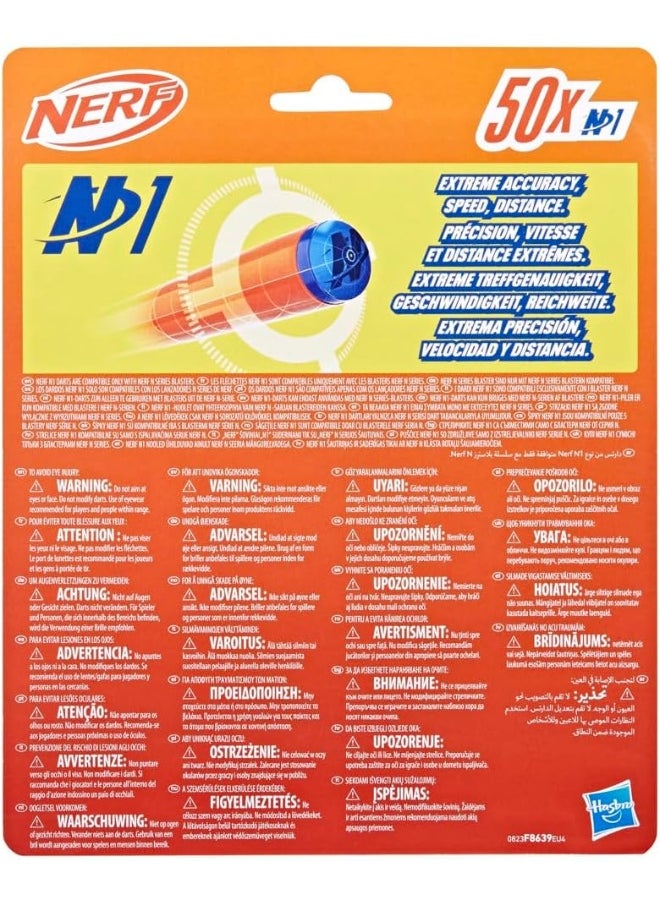 Nerf N Series N1 Darts, Includes 50 Darts, Compatible Only with Nerf N Series Blasters, Outdoor Games, Ages 8+