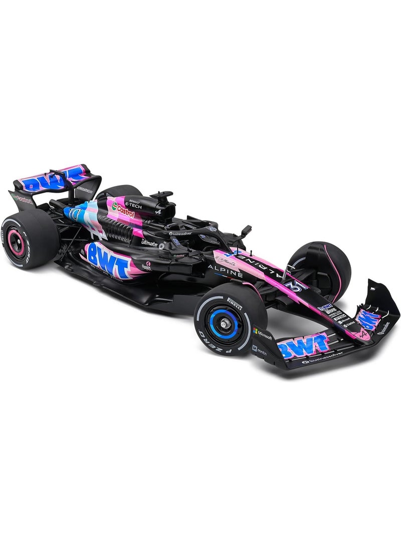 Bburago 1:43 Scale Formula 1 Alpine A524 Pierre Gasly #10 Japan Version Diecast Model Car - Blue & Pink Livery - Image 4