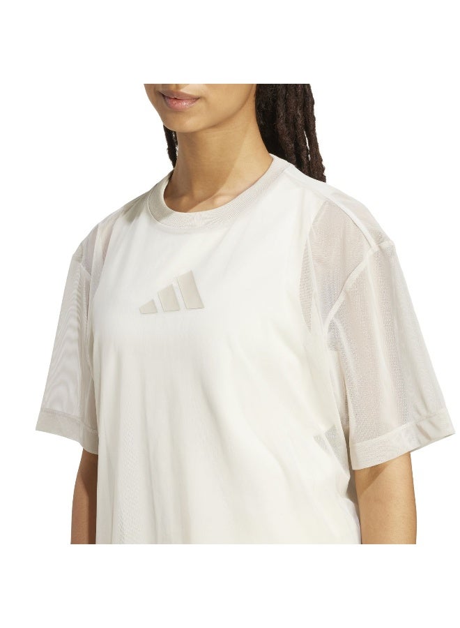 Adidas Adidas W All Szn Sh T W Beige Not Sports Specific T-Shirts For Women - Image 5