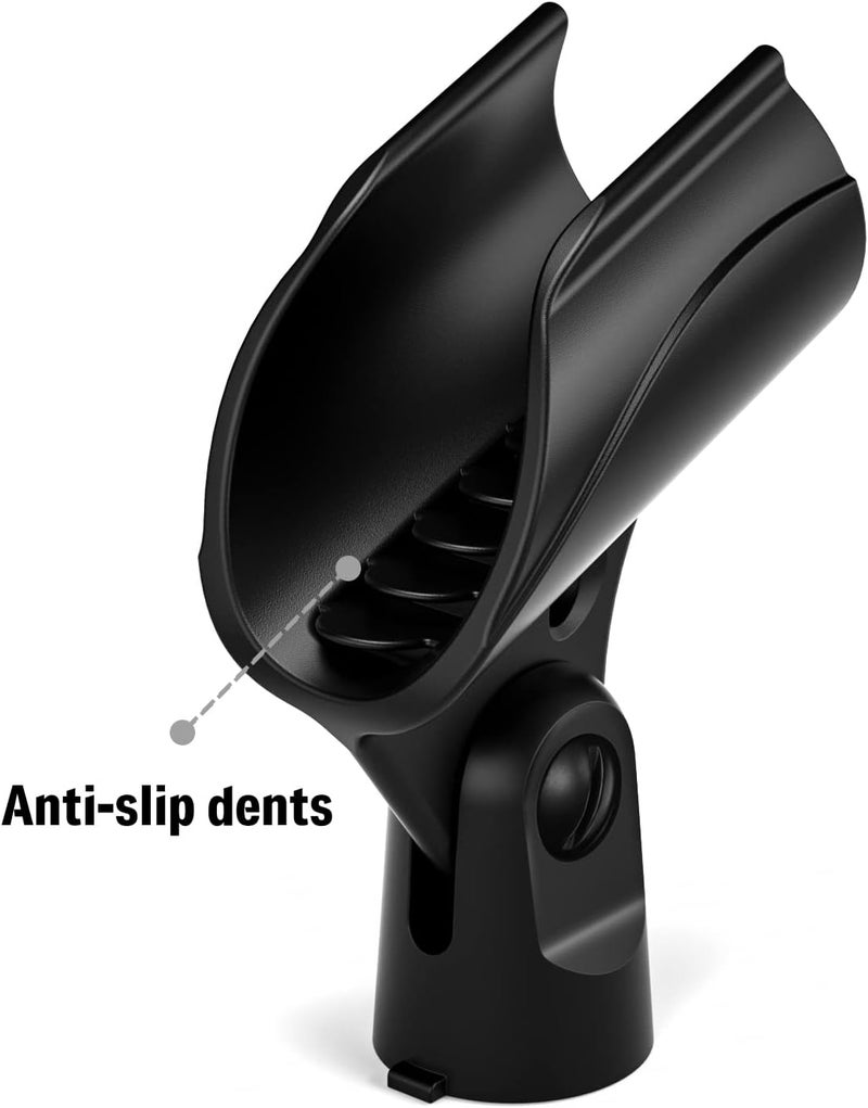 Moukey Microphone Mic Clip Holder for Mic Stand with 5/8" Male to 3/8" Female Adapter, 2-Pack - Image 5