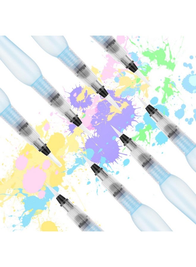 Prasacco 8 Pieces Watercolour Brush Pens, Refillable Water Brush Pens Water Brush Pens For Watercolor Painting With Assorted Tips Ink And Water Brush Pens For Paints, Artists, Painting, Calligraphy - Image 3