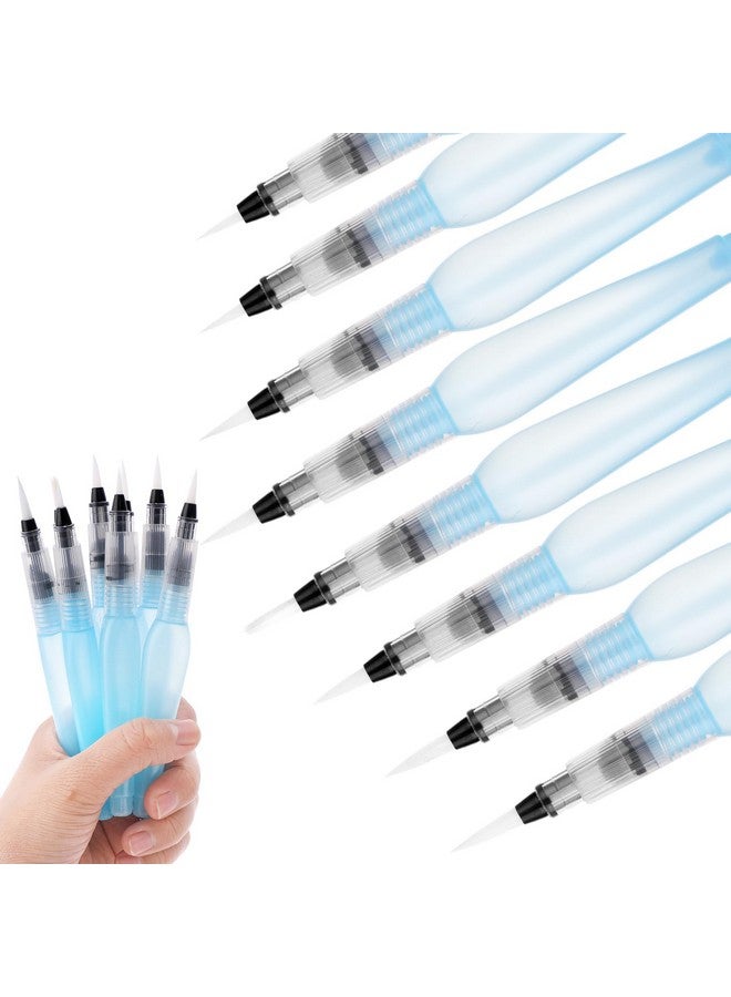 Prasacco 8 Pieces Watercolour Brush Pens, Refillable Water Brush Pens Water Brush Pens For Watercolor Painting With Assorted Tips Ink And Water Brush Pens For Paints, Artists, Painting, Calligraphy - Image 1