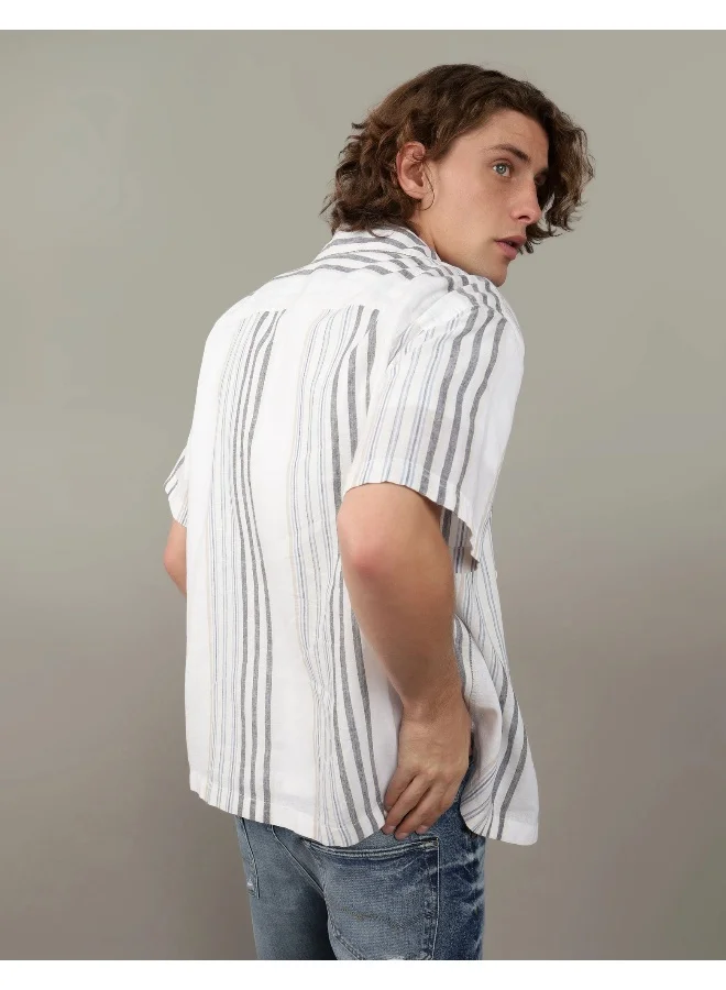 American Eagle Stripe Detailed Regular Fit Poolside Shirt