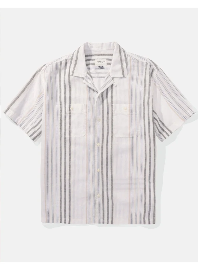 American Eagle Stripe Detailed Regular Fit Poolside Shirt