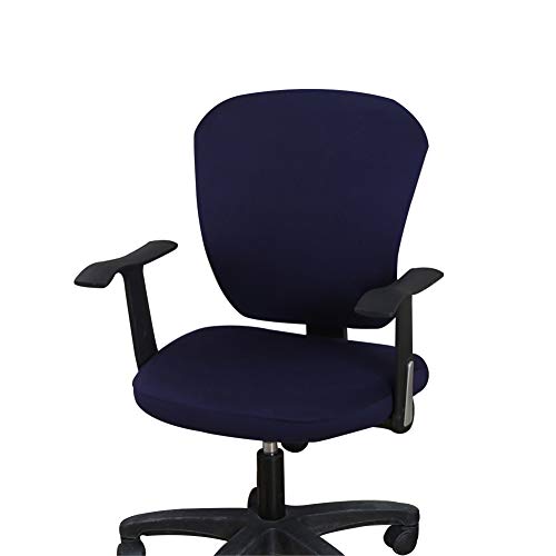 Jinzio Computer Office Chair Cover - Split Protective & Stretchable Cloth Polyester Universal Desk Task Chair Chair Covers Stretch Rotating Chair Slipcover, Navy - Image 1