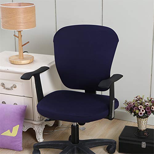 Jinzio Computer Office Chair Cover - Split Protective & Stretchable Cloth Polyester Universal Desk Task Chair Chair Covers Stretch Rotating Chair Slipcover, Navy - Image 2