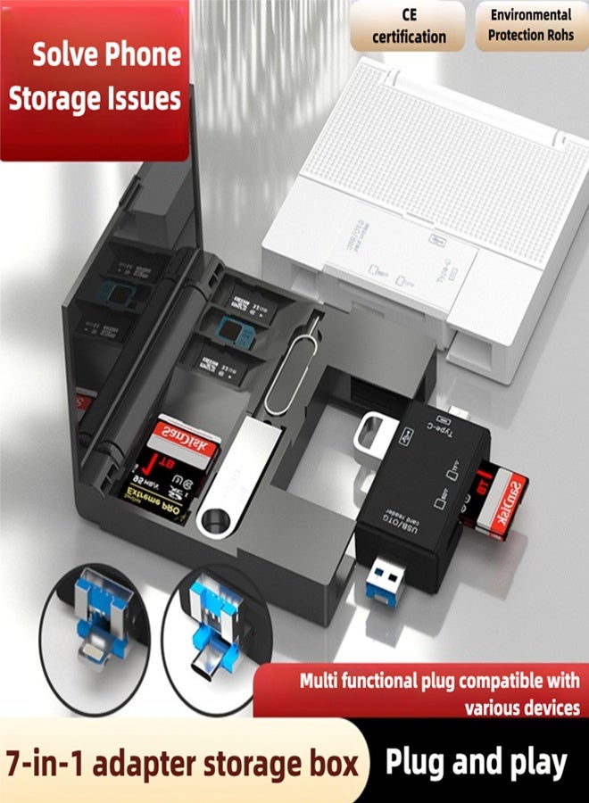 منظم أجهزة الرقمية: قارئ كروت 7 في 1 + تخزين كل الأنواع – لا فقدان كروت SD بعدًا! - Image 1