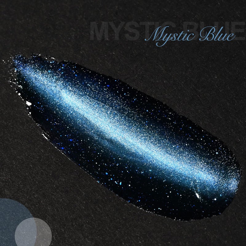 GAOY 16ml Deep Blue Cat Eye Gel Nail Polish, Glitter Holographic Nail Polish with Magnet, Reflective Translucent UV Gel, 2929 Mystic Blue - Image 5