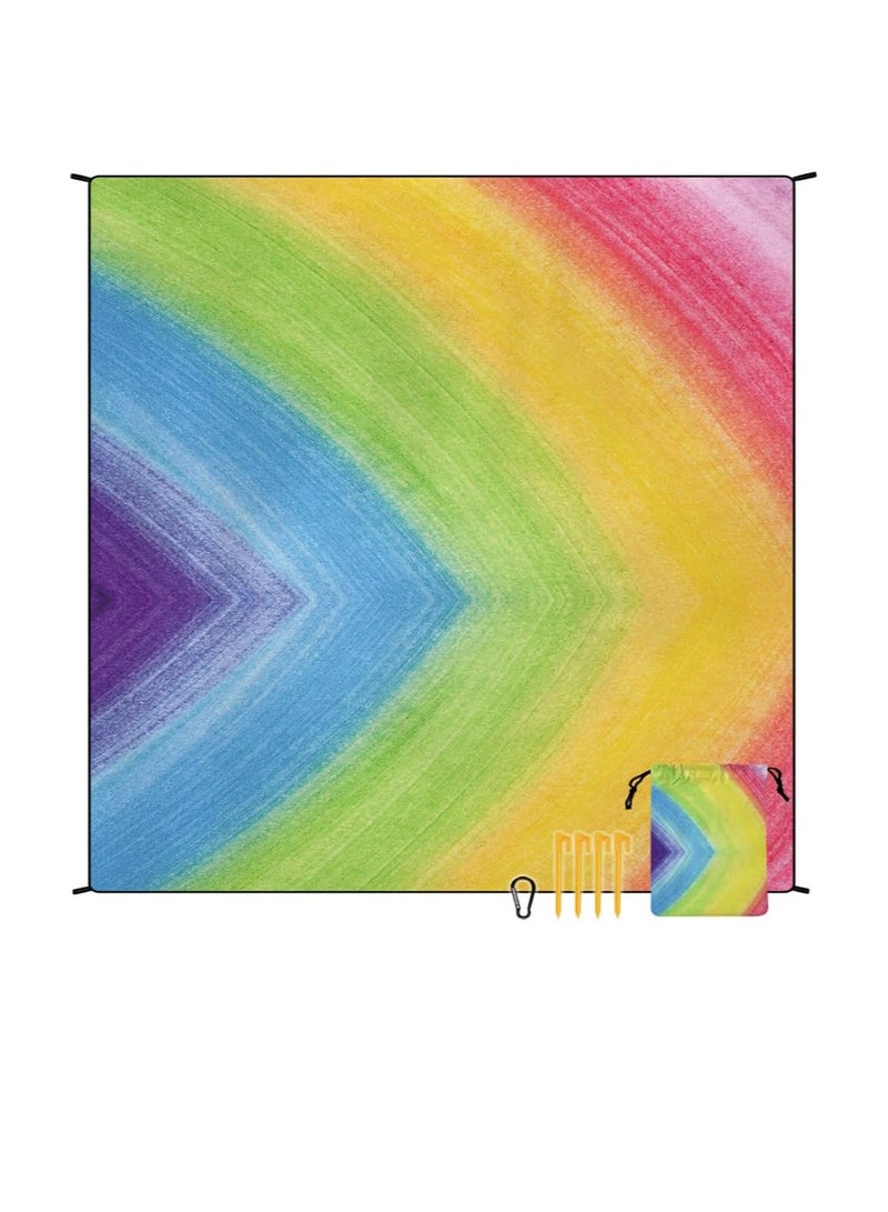 general Beach Blanket Waterproof Sandproof Beach Mat with Stakes, 71" X 87"Extra Large,Perfect for Beach Vacation, Park Picnic, Travel Camping, Outdoor Mat - Image 1