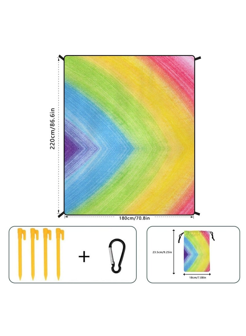 general Beach Blanket Waterproof Sandproof Beach Mat with Stakes, 71" X 87"Extra Large,Perfect for Beach Vacation, Park Picnic, Travel Camping, Outdoor Mat - Image 5