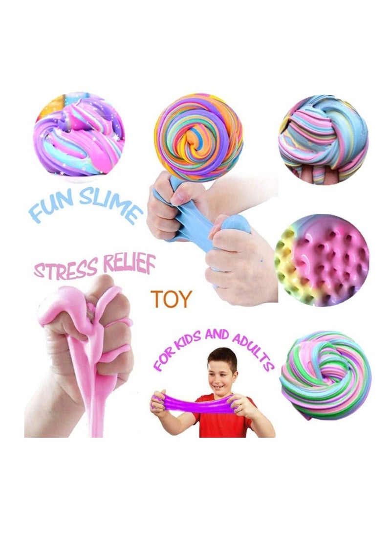 LEDIN 24 Piece Fluffy Slime Kit With Butter Slime,Fluffy Soft and Non-Stick,Include Stitch Ice Cream Coffee Slime Charms , Stress Relief Toys for Kids, Active Party Gifts, DIY Items - Image 2
