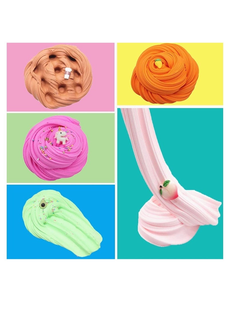 LEDIN 24 Piece Fluffy Slime Kit With Butter Slime,Fluffy Soft and Non-Stick,Include Stitch Ice Cream Coffee Slime Charms , Stress Relief Toys for Kids, Active Party Gifts, DIY Items - Image 3