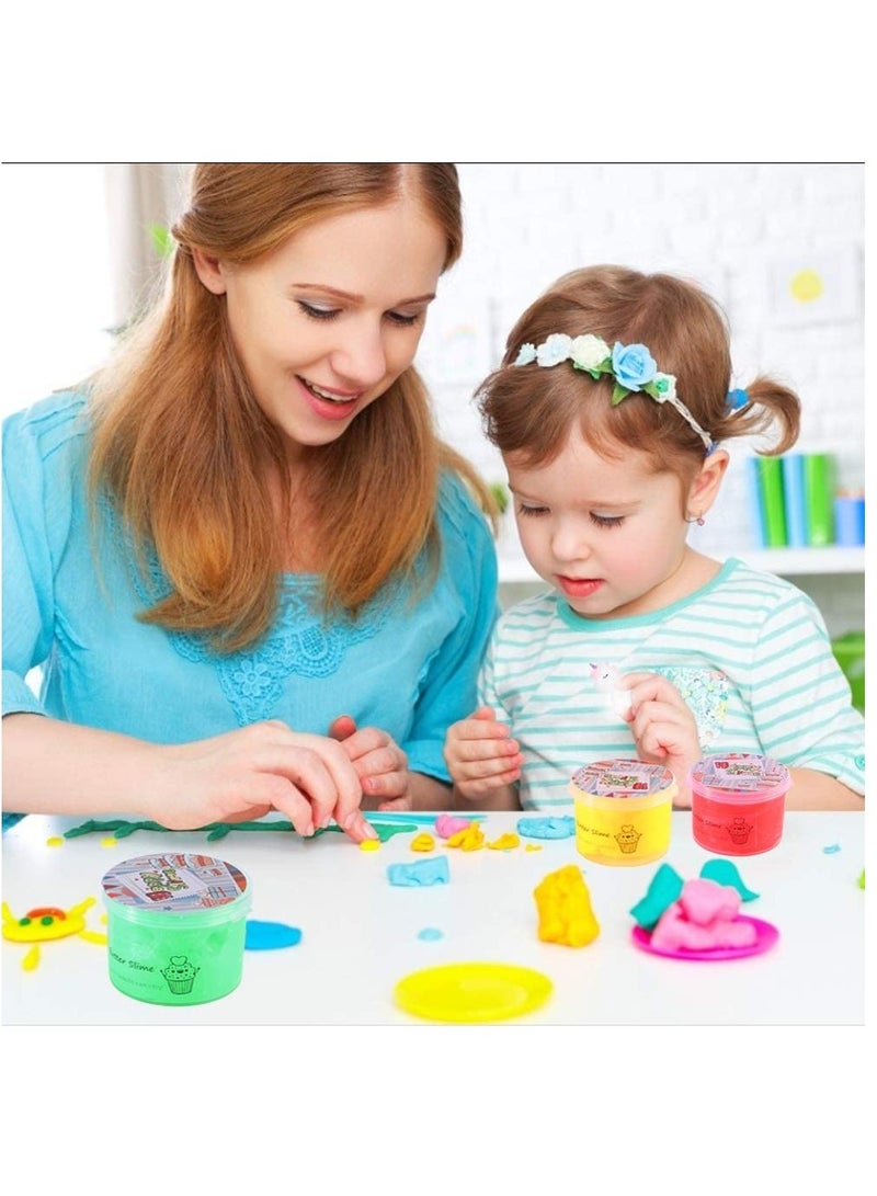 LEDIN 24 Piece Fluffy Slime Kit With Butter Slime,Fluffy Soft and Non-Stick,Include Stitch Ice Cream Coffee Slime Charms , Stress Relief Toys for Kids, Active Party Gifts, DIY Items - Image 4