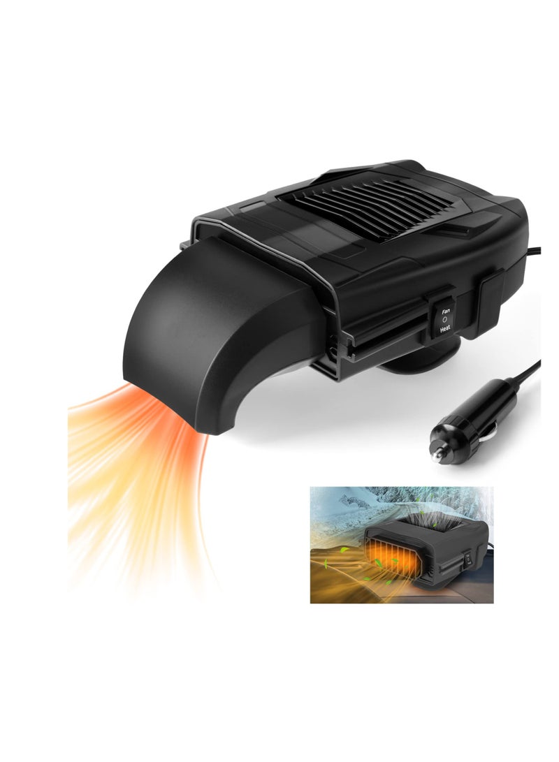 SYOSI Portable Car Heater Defroster, 3 in 1 Car Heater Defroster with Ergonomic Handle 360° Rotating, Quiet Car Windshield Heater, 12v 150w Portable Windshield Defogger, Quickly Demister Heater Cooling - Image 1