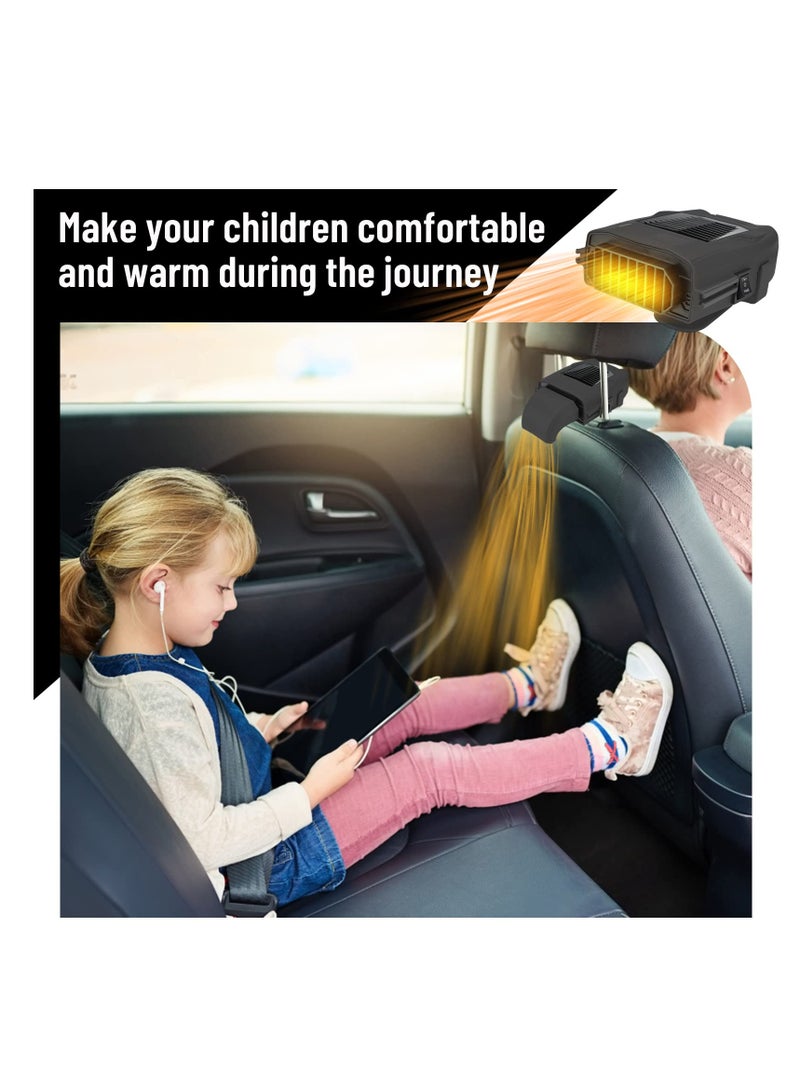 SYOSI Portable Car Heater Defroster, 3 in 1 Car Heater Defroster with Ergonomic Handle 360° Rotating, Quiet Car Windshield Heater, 12v 150w Portable Windshield Defogger, Quickly Demister Heater Cooling - Image 3