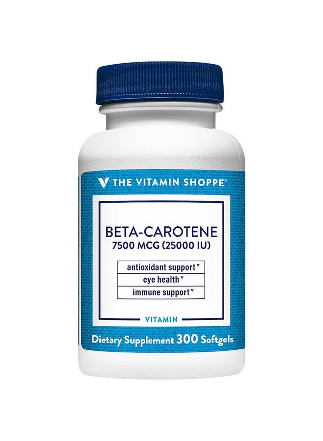 The Vitamin Shoppe Beta-Carotene 2,500IU (Vitamin A), Antioxidant Support for Vision & Immune Health (300 Softgels) - Image 1