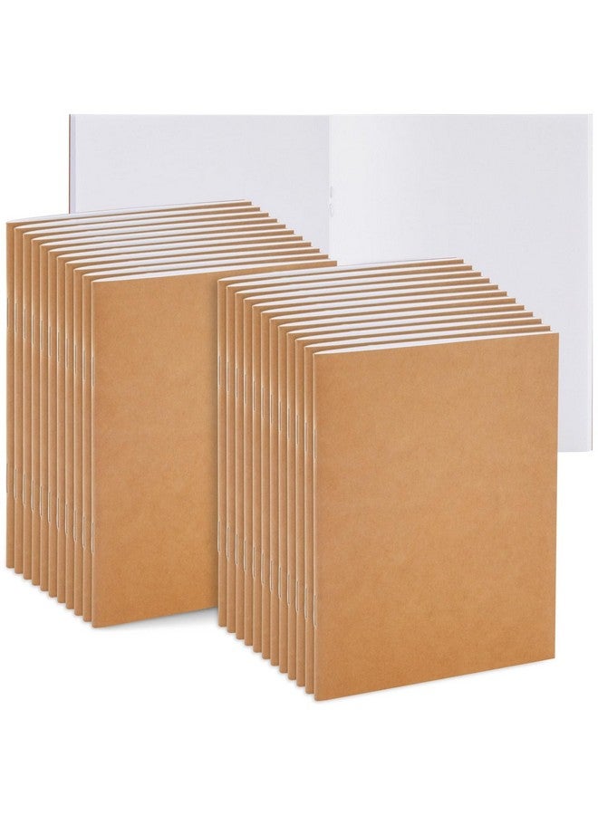 Paper Junkie 24 Pack Blank Notebook Bulk, Brown Unlined Kraft Paper Journals For Kids Drawing, Sketching, Sketchbooks For Students To Write Stories, Classroom Supplies - A6 4X6 Inch Small - Image 1