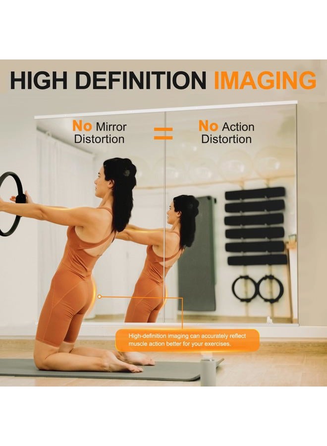 Delma Home Gym Mirror,54''x28''x2PCS,Large Full Body Tempered Glass Frameless, Wall-Mounted for Gym, Yoga, Garage, Bedroom, Bathroom - Image 2