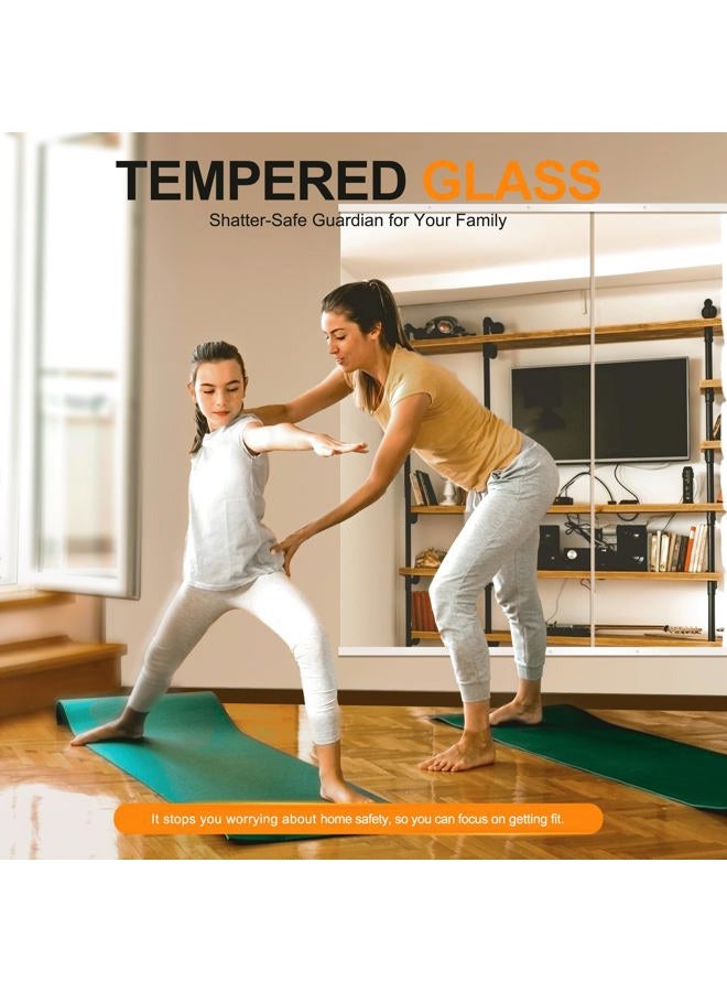 Delma Home Gym Mirror,54''x28''x2PCS,Large Full Body Tempered Glass Frameless, Wall-Mounted for Gym, Yoga, Garage, Bedroom, Bathroom - Image 3