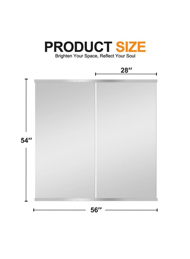 Delma Home Gym Mirror,54''x28''x2PCS,Large Full Body Tempered Glass Frameless, Wall-Mounted for Gym, Yoga, Garage, Bedroom, Bathroom - Image 5