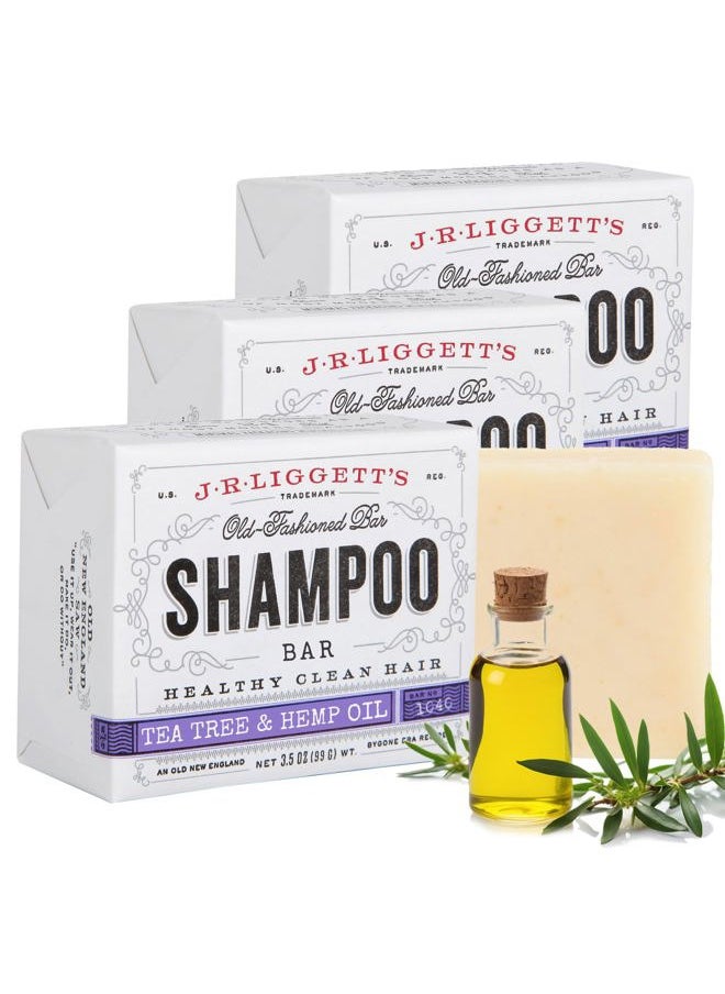J·R·LIGGETT'S Shampoo Bars - Oils Including Tea Tree for Strong and Healthy Hair - Nourish with Antioxidants & Vitamins - Detergent and Sulfate-Free - Set of Three 3.5 Ounce Bars  - Image 1
