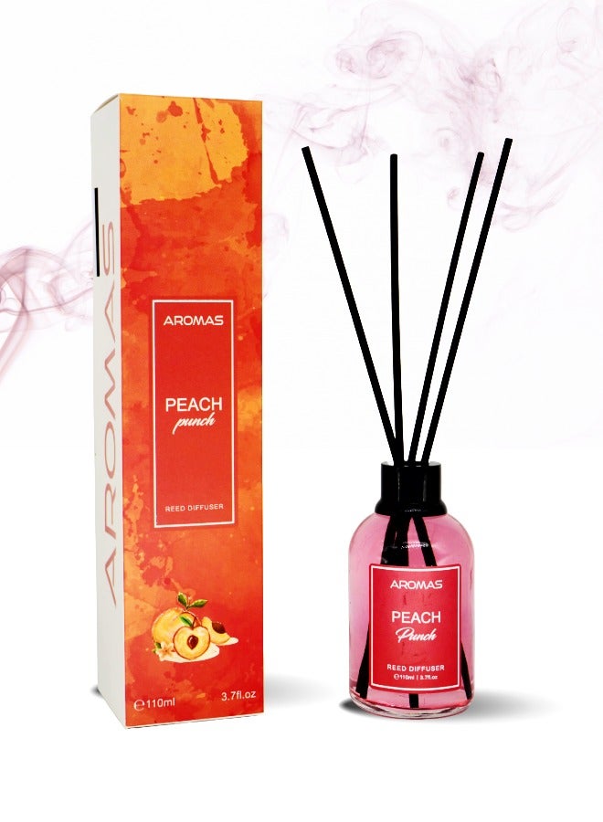 Aromas Peach Punch Reed Diffuser, 110ml, Orange and Peach Fragrance