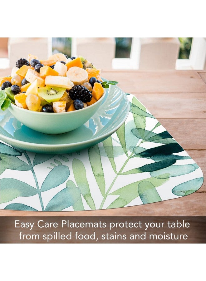 CounterArt Gossamer Palms 4 Pack Wedge Shaped Reversible Easy Care Flexible Plastic Placemats Made in The USA 17.75" x 11.25" Colorful, Reversible, Easily Wipes Clean - Image 5