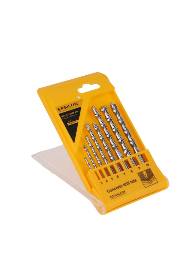 Epsilon Concrete Drill Bit Set – Pack of 8 (Sizes 3-10mm) | Heavy-Duty, Durable, Multi-Size Bits for Masonry, Brick, and Concrete Drilling | Compact & Portable Tool Set - Image 3