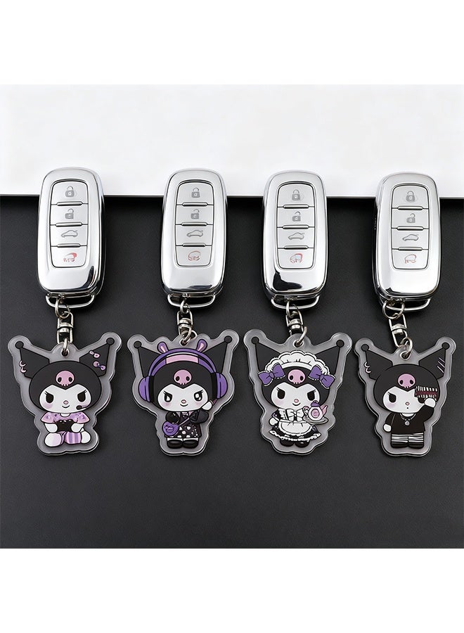 Sanrio Kuromi Keychain Set of 7 Pieces Cute Cartoon Key Chain Charms for Women Girls Bag Car Accessories Gift Collection - Image 3